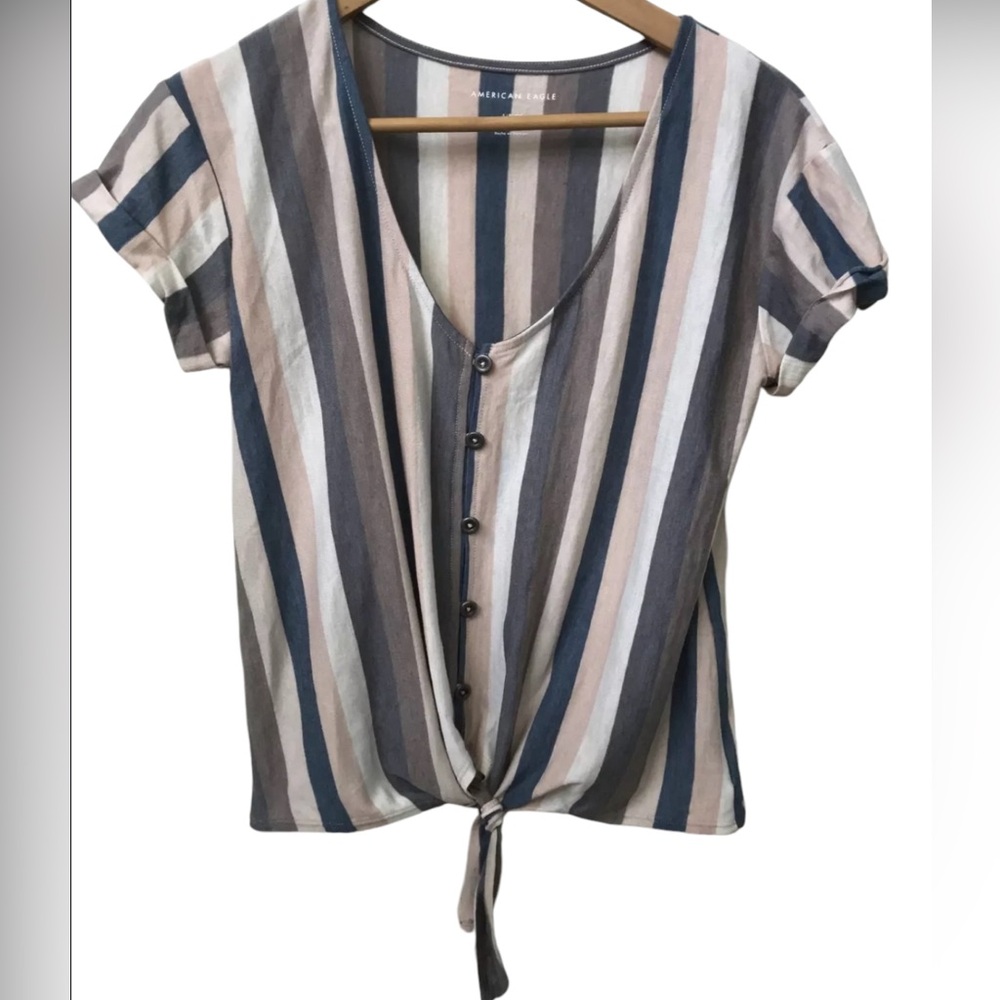 American Eagle striped crop top